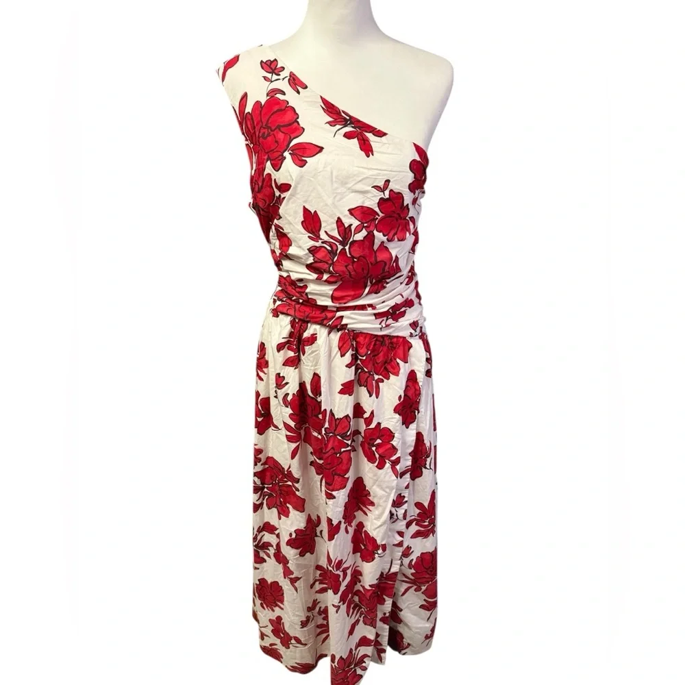 Abercrombie & Fitch One Shoulder Cutout Maxi Dress Floral Size Medium Petite nwt